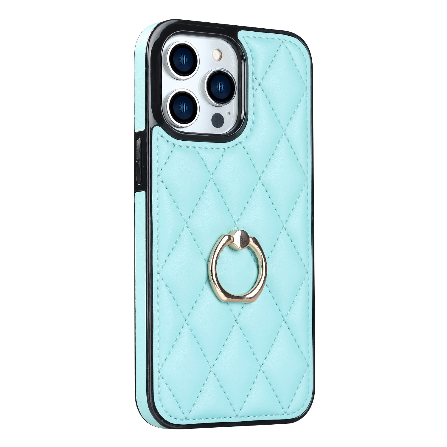 For iPhone 13 Pro 6.1 inch Stitching Rhombus Ring Holder PU Leather TPU Phone Case Kickstand Phone Cover For iPhone 13 Pro 6.1 inch Stitching Rhombus Ring Holder PU Leather TPU Phone Case Kickstand Phone Cover